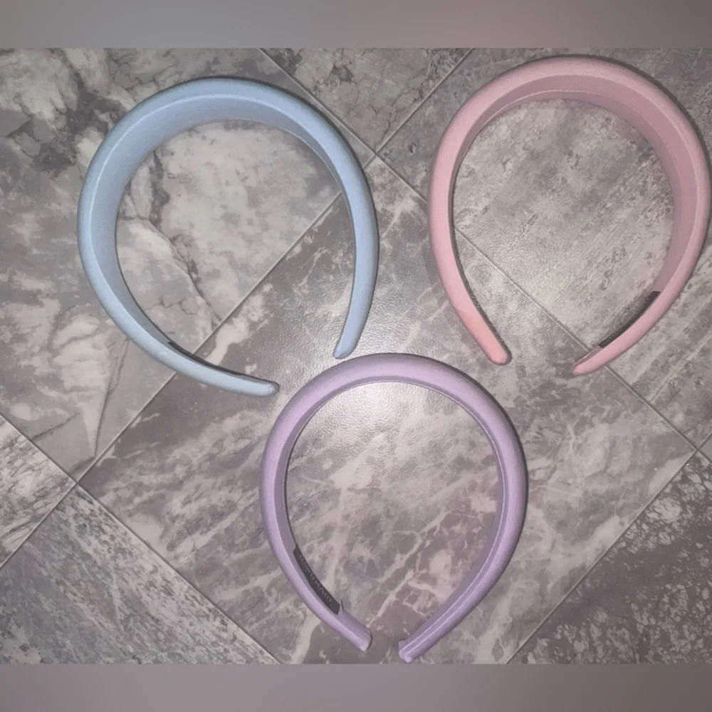 Girls Padded Headband Set of 6 Pastel Black Glitter Hair Accessories
